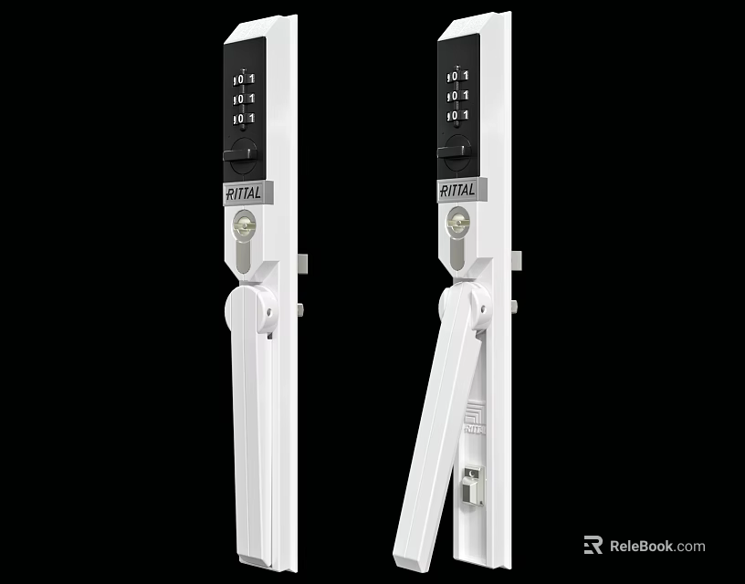 White Smart Electronic Door Locks With Keypad And Fingerprint Recognition For Home 3d model 