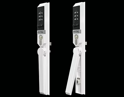 White Smart Electronic Door Locks With Keypad And Fingerprint Recognition For Home 3d model