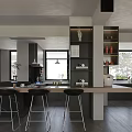 Modern Living and Dining Room Interior With Open Layout Sofa Coffee Table And Fireplace
