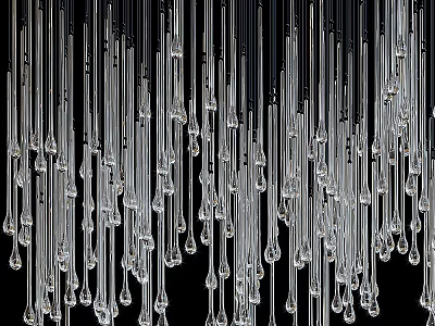 Modern Contemporary Chandelier Featuring Hanging Glass Tubes And Elegant Lighting Design Elements 3d model