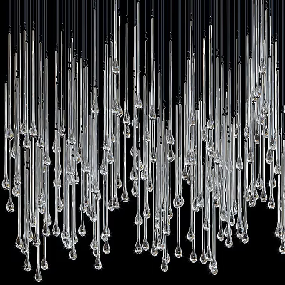 Modern Contemporary Chandelier Featuring Hanging Glass Tubes And Elegant Lighting Design Elements 3d model