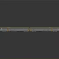 Modern Yellow And White Train Model With Multiple Carriages On Gray Background