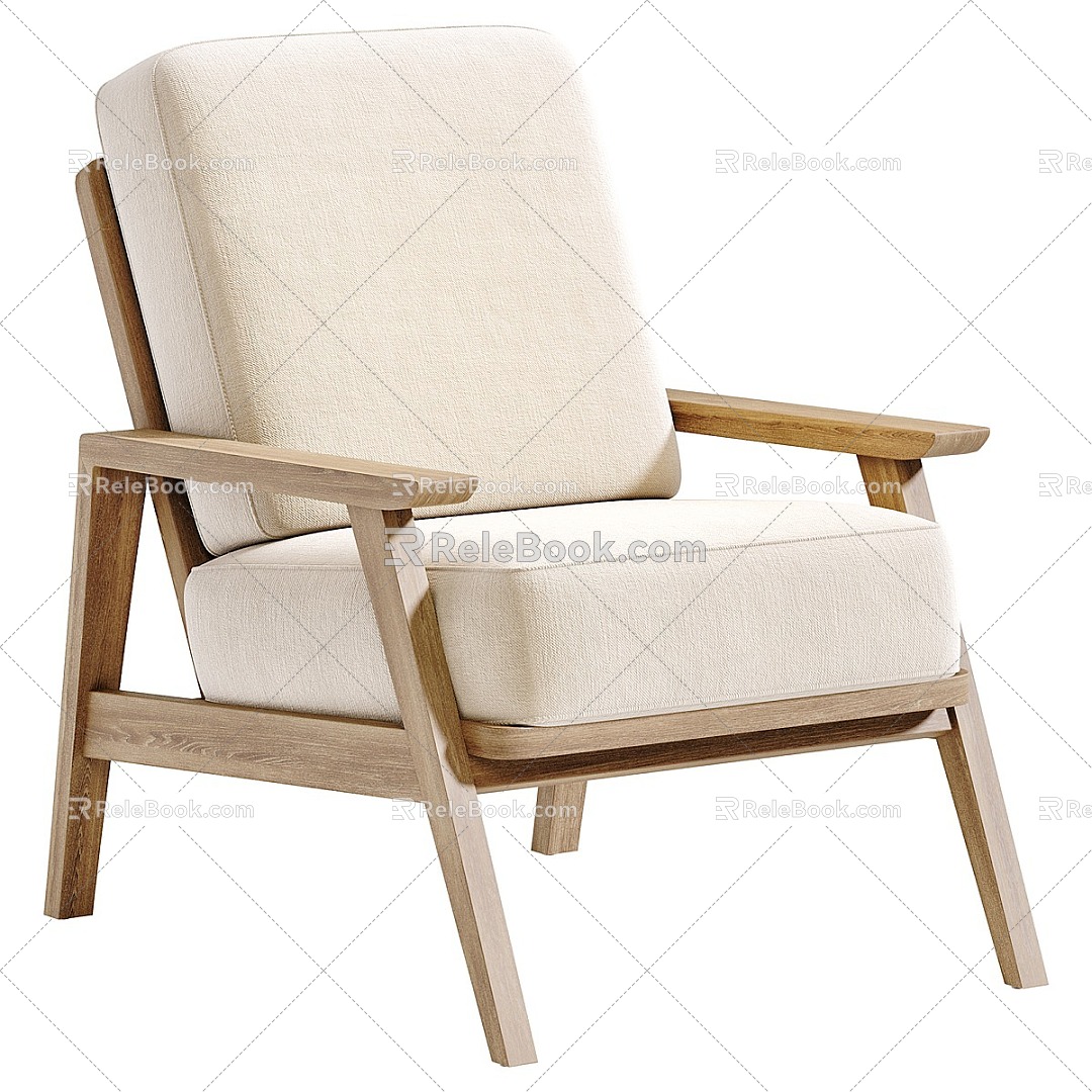 Nordic Simple Casual Chair 3d model