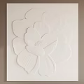 White Floral Relief Wall Art Decorative Panel With Intricate Textured Petals Design