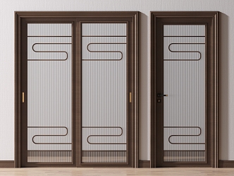 New Chinese-style sliding door 3d model