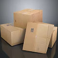 Multiple Sturdy Cardboard Boxes Stacked and Open for Storage and Packaging