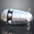 Silver Metallic Spacecraft With Spherical Components And Tail Structure For Aerospace Exploration