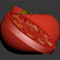 Fresh Red Ripe Tomatoes Whole And Sliced On Reflective Surface