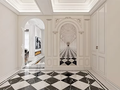 French porch aisle 3d model