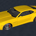 Yellow Chevrolet Sports Car With Sleek Modern Design And Custom Alloy Wheels