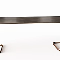 Modern Minimalist Dining Table With Dark Marble Top And Copper Metal Legs
