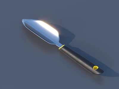 Professional Hardware Putty Knife With Metal Blade And Black Handle Design 3d model