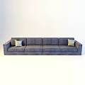 Modern Gray Sectional Sofa With Two Light Colored Cushions And Simple Design 3d model