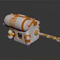 Industrial Equipment Featuring White And Orange Cylindrical Tank Mechanical Arm Control Panel
