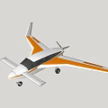 White Passenger Plane With Orange Stripe And Extended Landing Gear In Blue Sky