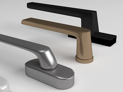 Modern Metal Door Handles With Black Gold Silver Finishes And Sleek Designs 3d model