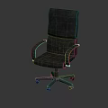 Ergonomic Black Leather Office Chair With High Back Armrests And Wheeled Base