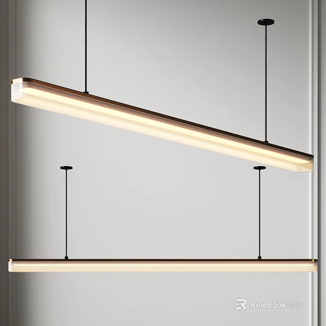Sleek Modern Linear LED Pendant Light Design For Kitchen Ceiling Lighting 3d model