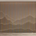 Elegant Modern Background Wall With Vertical Slats Mountain Pattern And Lighting Interior Design 3d model