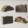 Natural Stone And Wood Stacked Piles With Various Shapes For Home Decor