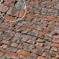 Traditional Red Brick Pavement With Textured Cobblestone And Vintage Pattern Design