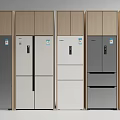 Modern Style Refrigerators With Various Colors and Different Designs on 3d model