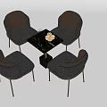 Modern Leisure Chairs With Gray Brown Upholstery And Marble Table Centerpiece