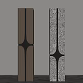 Modern Decorative Columns With Light Brown Black Accents And White Abstract Patterns 3d model