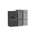 Modern Black Refrigerators With Side by Side and Double Door Designs 3d model