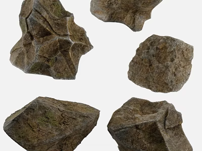 Natural Rough Mossy Landscape Rocks For Outdoor Gardening And Potted Landscaping Decorative Ornaments 3d model
