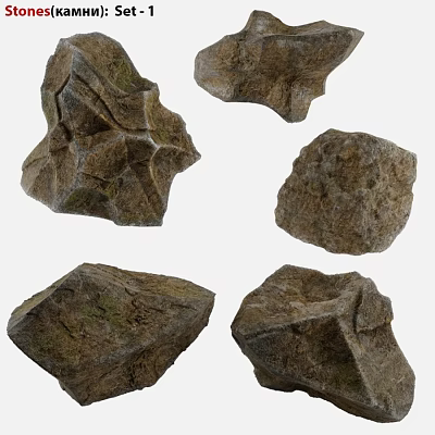Natural Rough Mossy Landscape Rocks For Outdoor Gardening And Potted Landscaping Decorative Ornaments 3d model