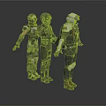 Three Characters In Tactical Gear With Different Uniforms And Helmets Standing Together