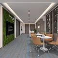 Stylish Modern Marble Office Reception Desk With Brand Logo Wall And Elegant Business Interior Design