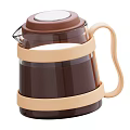 Stylish Brown And Beige Kitchen Kettle With Transparent Body Strap Design And Handle