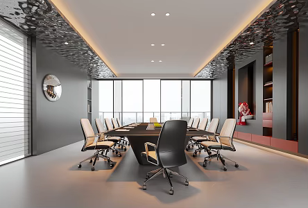 Modern Meeting Room Conference Table and Chair Office Chair 3d model