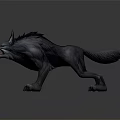 Fierce Grey Wolf Character With Sharp Fangs Pointed Ears And Aggressive Stance