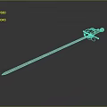 Ornate Sword With Blue Blade And Purple Gold Hilt Decoration