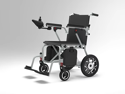 Electric Wheelchair Lightweight Portable Medical Device with Adjustable Seat Battery Pack and Wheels 3d model