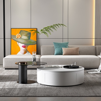 Modern coffee table combination 3d model