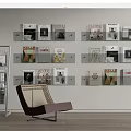 Modern Bookshelf Display Rack Storage Rack Book Ornaments Wall Hanging Bookshelf Books Newspapers and Periodicals Rack 3d model