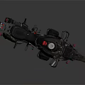 Modern Adventure Motorcycle With Red Lights And Rugged Black Body Design