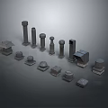 Diverse Architectural Stone Components With Columns Capitals Bases And Decorative Pieces
