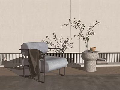 Modern Sofa Chair Leisure Chair Coffee Table 3d model