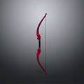 3D Rendered Red Bow Design With Black Grip And Bowstring