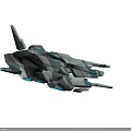 Futuristic Spaceship With Sleek Gray White Design And Blue Glowing Accents 3d model