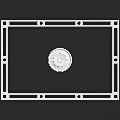 Angular Lines Structured Frame with Central Circular Component and Peripheral Holes 3d model