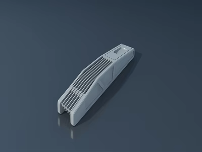 Detailed Gray Bridge 3D Model With Striped Structure On Dark Background 3d model
