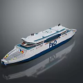 P&O Ferry With White Blue Hull And Modern Upper Deck Design Features