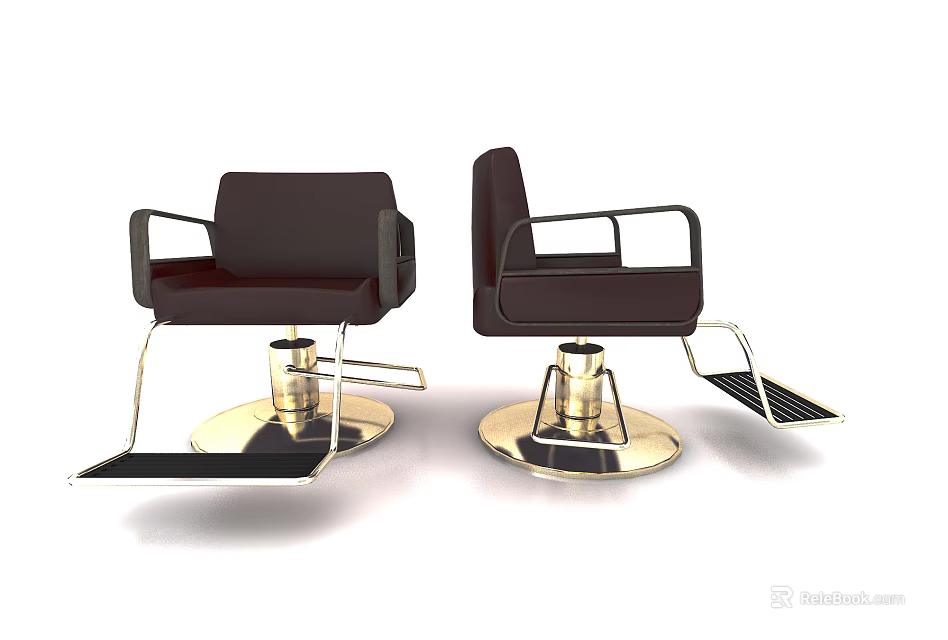 Ergonomic Office Chair With Leather Upholstery Swivel Metal Base Adjustable Armrests And Footrest 3d model 