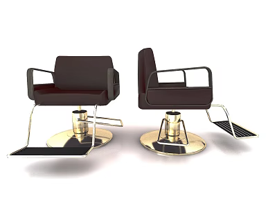 Ergonomic Office Chair With Leather Upholstery Swivel Metal Base Adjustable Armrests And Footrest 3d model